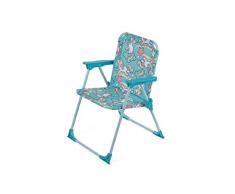 Galileo Casa Stuhl Bimbo Oxford Unicorn, Polyester + Eisen, Hellblau, Tubo: 13 mm; MaÃe: L 37 x 25 x h. 52 cm