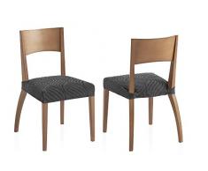 Bartali Zweier Set Stretch Hussen für Stühle Aitana - Farbe Grau - 1 Sitzer(45 x 45 cm)