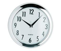 Premier Housewares Halo Chrome Wanduhr mit Effekt, Kunststoff, Silber, 4x24x24