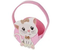 Mopec Filzkorb Katze 11 x 18 cm (inkl. Griff), Rosa, Einheitsgröße