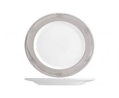 H&H Siena Teller Keramik Obst, 20 cm, Grau, 1 Stück