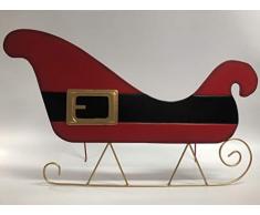 Mr. Christmas, 76,2 cm, übergroß, für drinnen und draußen, Metall, Schlitten – Weihnachtsmann-Gürtel, Baumhalsband, Weihnachtsdekoration, Rot