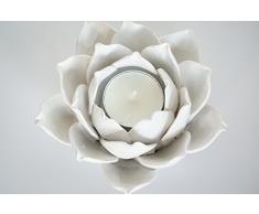 Pretty Home Keramik Blume Form Kerzenhalter Teelichter Halter Home & Tisch Top Dekoration , Urlaub Geschenk Weiß