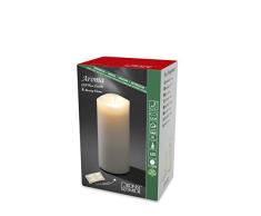 Konstsmide 1861-100 LED Duftkerze, weiß, flackernd, mit Lavendel-Duftpad / für Innen (IP20) / Maße: Ã 9 cm, HÃ¶he: 18 cm / 6h Timer / 1 warm weiße Diode / Batteriebetrieben: 2 x D 1.5V (exkl.)