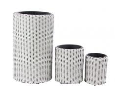 Deco 79 99870 Pflanzgefäß, weiß/schwarz