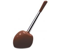 Sanwood 6412438 Bürstengarnitur Melanie mocca, Keramik, Stiel: Metall verchromt