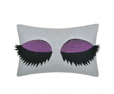 jw Lange Wimpern Kissen wendbar Pailletten Deko Wolle Überwurf Kissen Home Sofa Auto Hochzeit Kopfkissen, Wolle und Wollgemisch, violett, 12x20 Inch