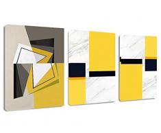 Amoy Art Küche auf Leinwand, Love Herz Pizza Kunstwerk – 30,5 x 30,5 cm X 3 Elementen Leinwand Modernes Bild für Esszimmer Wand Decor Home Dekoration 12 x 16 x 3 Panels Geometric Abstract