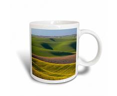3dRose USA, Washington, Palouse Whitman County, Canola Look und Kaffeebecher, 425 ml, Keramik, 8,45 12,7 cm x x 15,2 cm, Weiß