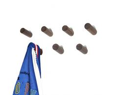 HomeDo Kleiderhaken, Holz, Wandmontage, Vintage-Design, handgefertigt, Hutregal, Hut-Aufhänger, 5 Stück 4inch Black Walnut 5pcs