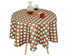 Biscaynebay Bedruckte Stoff-Tischdecken, wasserabweisend, auslaufsicher, für Esszimmer, Küche, Hochzeit und Partys 60 R Grün/Rot