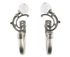 Lavish Home Raffhalter für Gardinen Kreis Zinnfarben