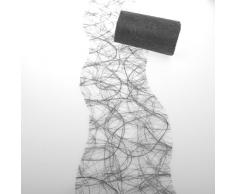 Deko AS GmbH Sizoweb Tischband Wellenschnitt dunkelgrau ca. 12,5 cm Rolle 25 Meter - 64W 032-R 125