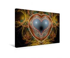 Calvendo Premium Textil-Leinwand 45 cm x 30 cm Quer, Ein Motiv aus Dem Kalender Ich Liebe Dich 2017 - Deutsch | Wandbild, Bild auf Keilrahmen, Fertigbild auf Das Herz mit Perlen Menschen Menschen