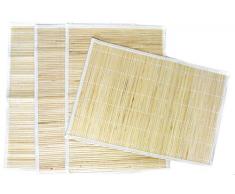 Dependable Tischsets aus Bambus, umweltfreundlich, 4 Stück Natur
