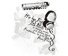 INDIGOS 4051719860726 Wandtattoo ME232 Kalligraphie Musik fließen 96 x 87 cm