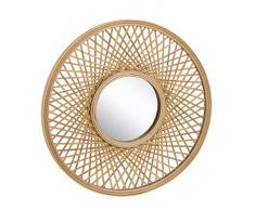 Dcasa Bambus verflochtene Spiegel Wandspiegel Möbel Aufkleber Home Dekoration Unisex Erwachsene Farbe One