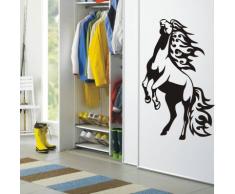 INDIGOS 4052166198899 Wandtattoo w985 Flammen Pferd Feuer Tribal Wandaufkleber 96 x 57 cm, weiß