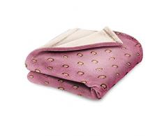 Emoji Lucy Fleecedecke, Polyester, Pink, Einzelbett, 190 x 120 x 3 cm