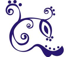 INDIGOS 4051095047179 Wandtattoo w420 Pflanze Blume, 96 x 94 cm, blau