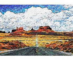Castle & Rye Monument Valley Wüste Landschaft Szene Art Foto Qualität Poster Druck für Wohnzimmer oder Schlafzimmer Wand Modern 16x20 Multi
