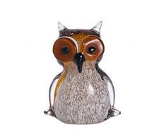 LONGWIN Hand Blown Art Glas Skulptur-Glas Eule Tier Figur Home Dekoration Ornaments bernsteinfarben