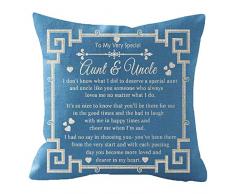 ITFRO Aunts Auntie with Words to My Very Special Aunt and Oncle Sack-Kissenbezug, Dekokissen, quadratisch, 45,7 x 45,7 cm 18 inches blau