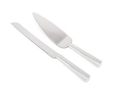 Silbernes Edelstahl Tortenheber und Messer Set 2 teilig