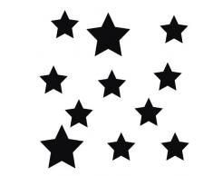 Kleb-drauf 11 Sterne-Aufkleber zur Dekoration von WÃ¤nden, Glasprodukten, Fliesen