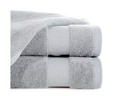 Eurofirany Andrea Handtuch Set Badehandtuch Saunahandtuch Waschlappen – Luxusqualität Saugstark Hochqualitativ 100% Baumwolle 400g/m² 3er und 6er Pack, Hellgrau, 50X90 cm/1 Pkg. je 6 STK, 6