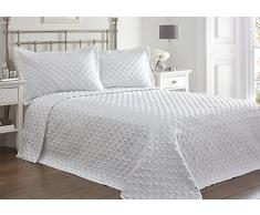 Portfolio Tagesdecke und Kissenbezug, Kunstseide, gesteppt, Überwurf-Set, Polyester, Weiß, Einzelbett