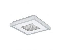 EGLO LED Deckenleuchte Pescate, 1 flammige Deckenlampe dimmbar, Wohnzimmerlampe Modern, Elegant, Küchenlampe aus Stahl und Glas mit Kristallen, Flurlampe Decke in Chrom, weiß , Klar