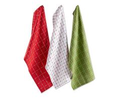 Excello Brio DII Dekoratives Geschirrtuch aus 100% Baumwolle, maschinenwaschbar, für den täglichen Gebrauch in der Küche geeignet, sehr saugfähig, aus Jacquard, Holiday Dobby, 18 x 28