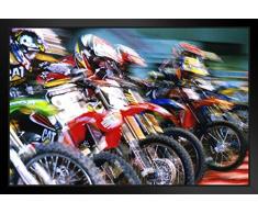 Poster Gießerei Motocross Racing in Action Foto Kunstdruck von proframes 18x12 inches Framed Poster