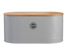 Typhoon Living Collection, pastellgrau, 7,5 Liter Brotkasten, Stahl, Holz, Silikon, grau