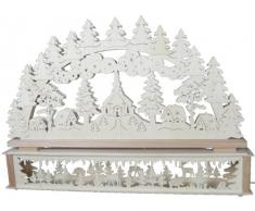 SchwibboLa KB 10-55 Erzgebirgischer Doppelt Beleuchteter Schwibbogen inklusive Erhöhung mit Zertifizierung, 72 x 51 cm 10-55