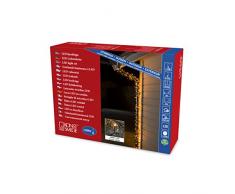 Konstsmide 3649-800 Micro LED Lichterkette, gefrostet / für AuÃen (IP44) / 1200 bernsteinfarbene Dioden / 24V AuÃentrafo / schwarzes Kabel