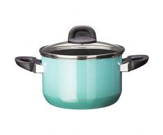 Silit Modesto Line Kochtopf, hoch 20cm, Glasdeckel, Fleischtopf 3,7l, Silargan Funktionskeramik, Topf Induktion, grün