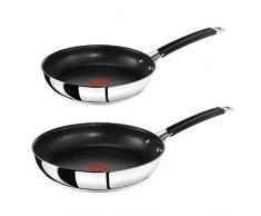 Tefal Jamie Oliver Pfannenset, 2-teilig, bestehend aus E43504 Pfanne 24 cm, E43506 Pfanne 28 cm, Edelstahl