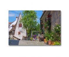 Premium Textil-Leinwand 90 x 60 cm Quer-Format Romantisches Sulzfeld | Wandbild, HD-Bild auf Keilrahmen, Fertigbild auf hochwertigem Vlies, Leinwanddruck von Hanna Wagner