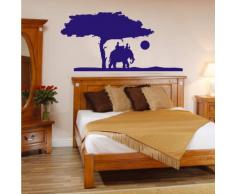 INDIGOS 4052166118927 Wandtattoo w558 Afrika / Steppe, Elefant Wandaufkleber 80 x 39 cm, blau