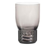 Kartell Trama Trinkglas, Thermoplastisches Technopolymer, Grau, 13 x 8,5 cm, 4-Einheiten