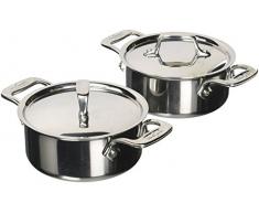 All-Clad E849A264 Cocottes, Edelstahl, 0,5 Quart, 2-teilig, silber