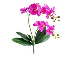 Jasming Künstliche Phaleanopsis Blumen Fake Orchideen Blätter Äste für Home Bonsai Garden Dekoration Violett