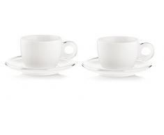 Fratelli Guzzini Gocce, 2 Cappuccinotassen mit Untertassen, SMMA|Porcelain