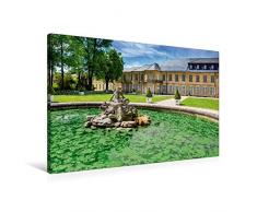 Premium Textil-Leinwand 90 x 60 cm Quer-Format Brunnen am Neuen Schloss Bayreuth | Wandbild, HD-Bild auf Keilrahmen, Fertigbild auf hochwertigem Vlies, Leinwanddruck von Val Thoermer