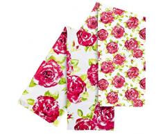 Kuckucks-Rose Tracy, Geschirrtuch, 2 Stück, Rosa/WeiÃ