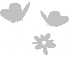 INDIGOS 4051095042563 Wandtattoo w360 Schmetterlinge Wandauskleber in 3 Größen, 96 x 74 cm, silber