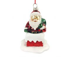 GiftsForYouNow Dekofigur Weihnachtsmann aus Porzellan und Glas