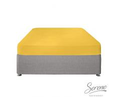 Serene Plain Dye Pflegeleichtes Spannbetttuch, 25 cm, Ocker, Einzelbett